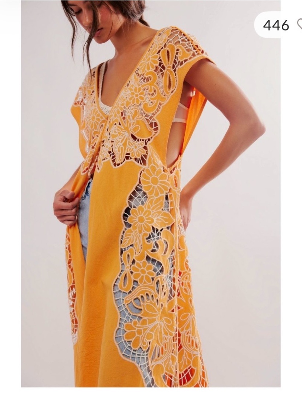 Free People Orange Garden Girl Maxi Top